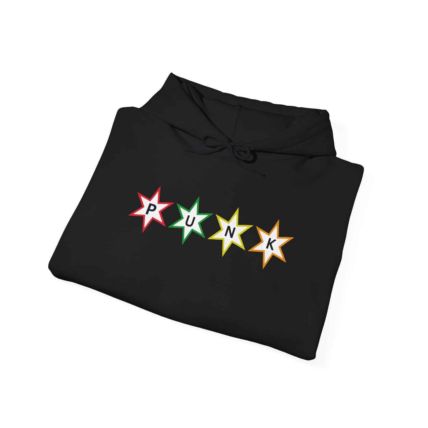 PUNK Star White Multi Color Outline Graphic | Hoodie