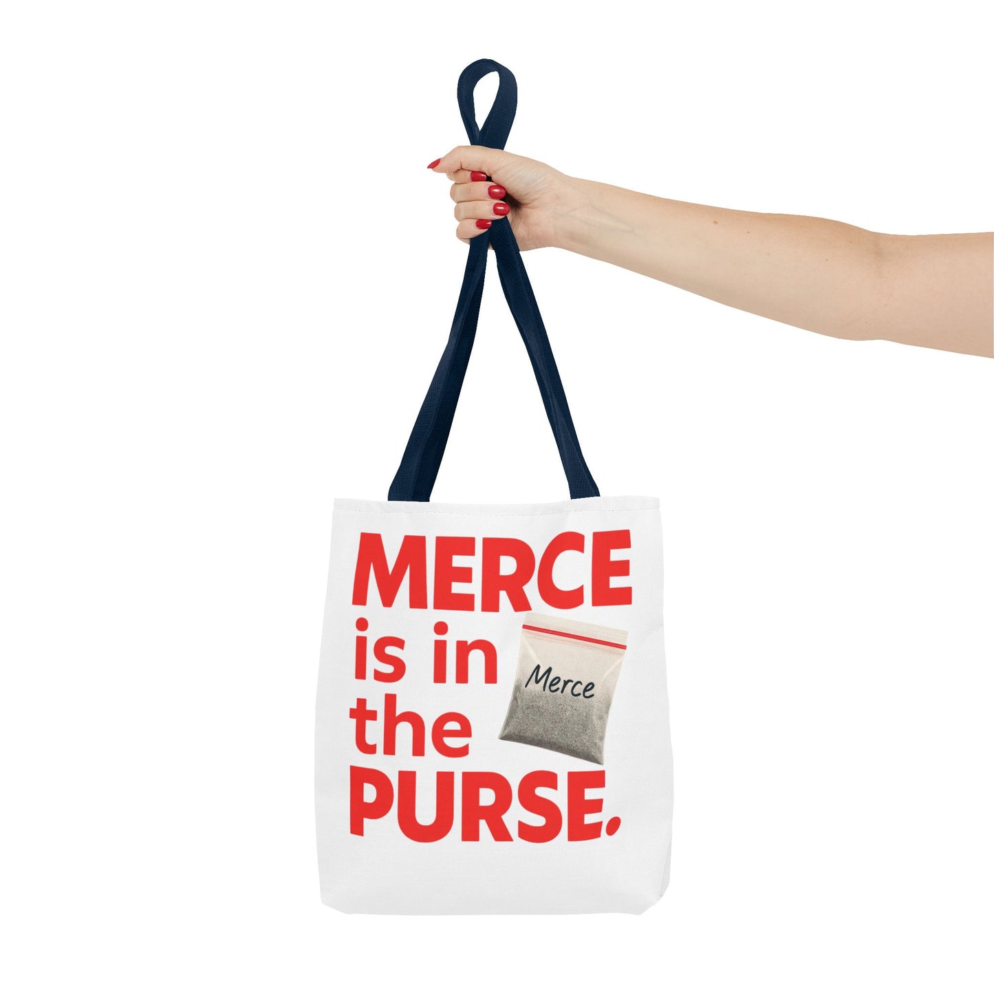 Tote Bag - "Merce is in the Purse" Novelty Grocery Market Tote