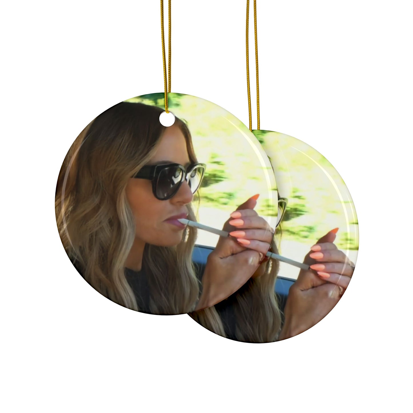 Dorit Smoking - Iconic - Christmas Ornament, 2-Side Print, (1pc, 3pcs, 5pcs, 10pcs) - Honest AF