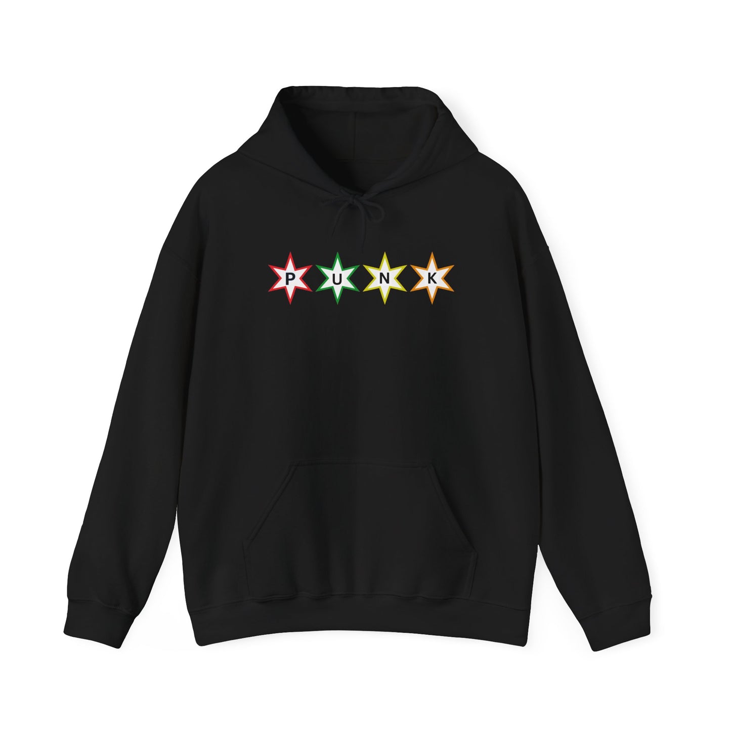 PUNK Star White Multi Color Outline Graphic | Hoodie