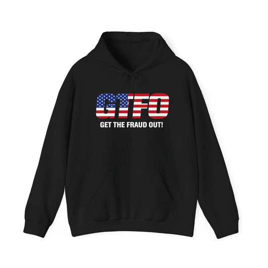 GTFO 'GET THE FRAUD OUT' American Flag Graphic | Hoodie