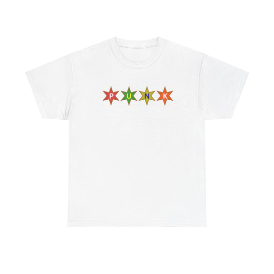 PUNK Star Multi Color Tan Outline Graphic | T-Shirt
