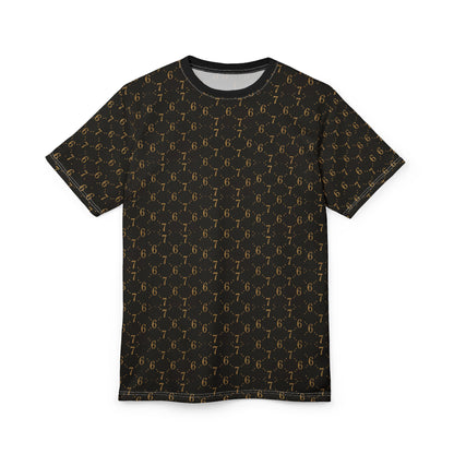 6-7 Gold Monogram Pattern Tee — Luxury All-Over Print T-Shirt