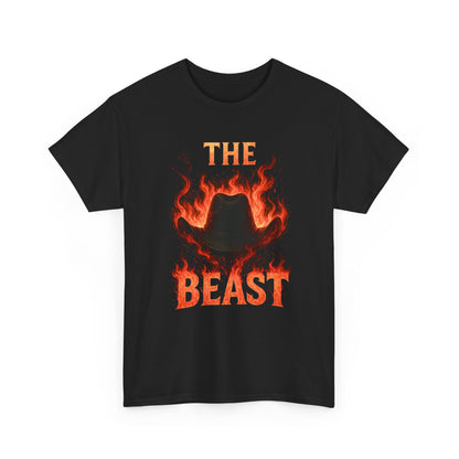 The Beast Flame Tee — Fiery Cowboy Hat Graphic T-Shirt - Monday Night