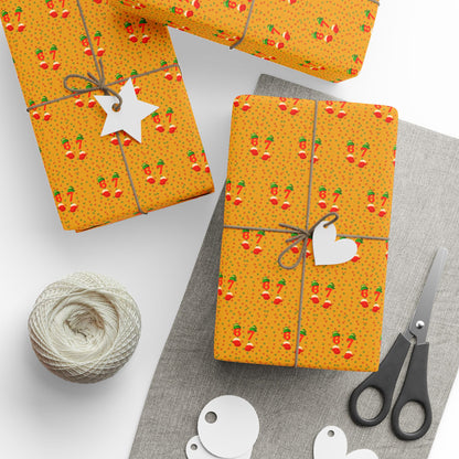 Wrapping Paper - Retro Orange "6 7" Pattern Gift Wrap | Holidays