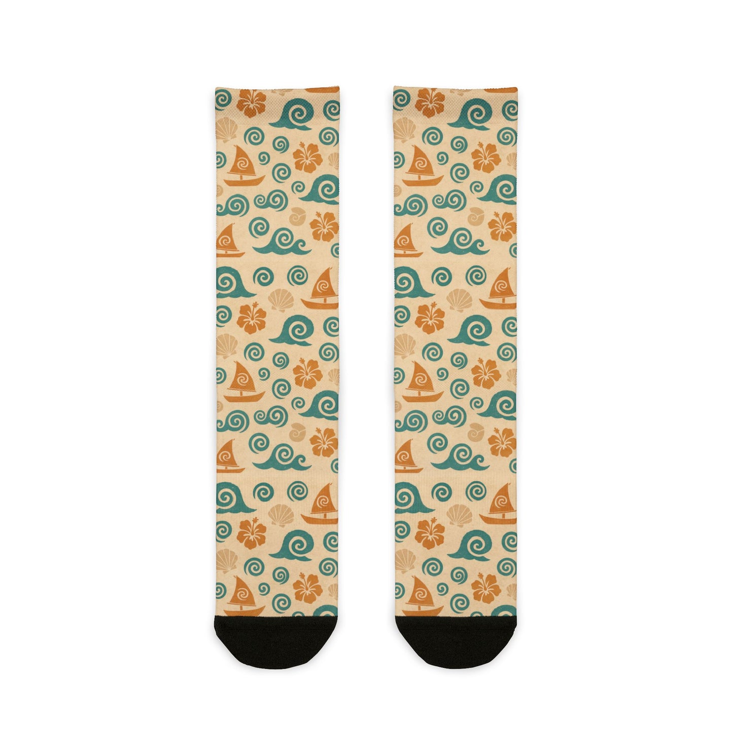 Moana Inspired Sailboat Pattern 'Rock Out With Your Socks Out' Sublimination | Socks