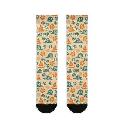 Moana Inspired Sailboat Pattern 'Rock Out With Your Socks Out' Sublimination | Socks