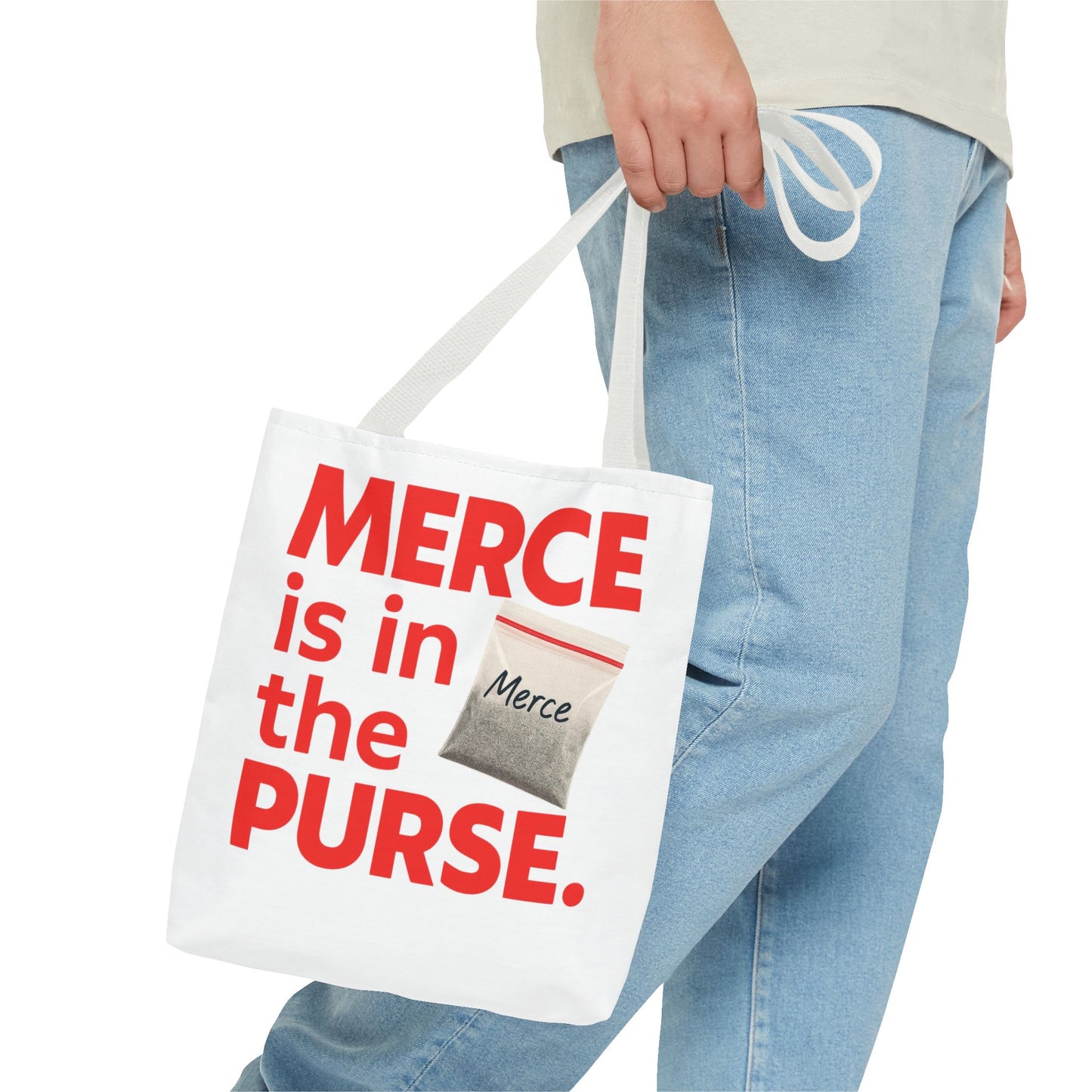 Tote Bag - "Merce is in the Purse" Novelty Grocery Market Tote