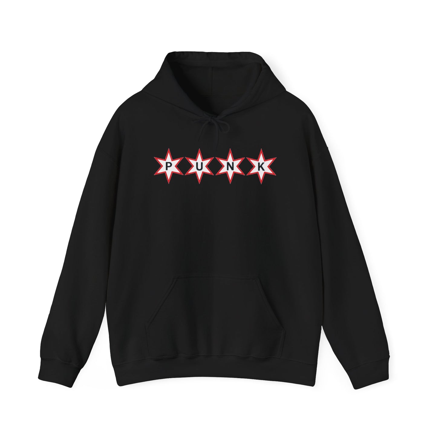PUNK Star White Red Outline Graphic | Hoodie