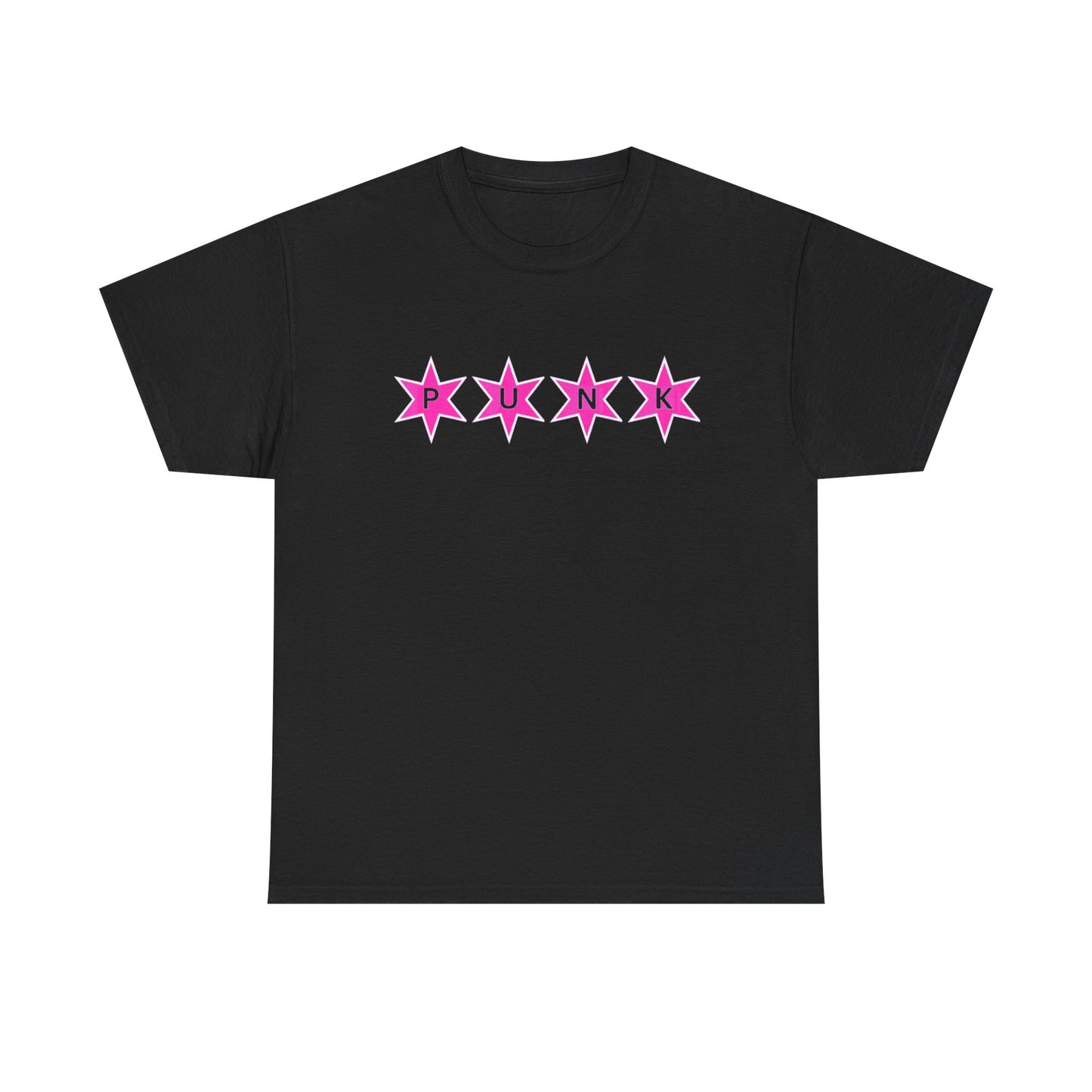 PUNK Star Pink White Outline Graphic | T-shirt