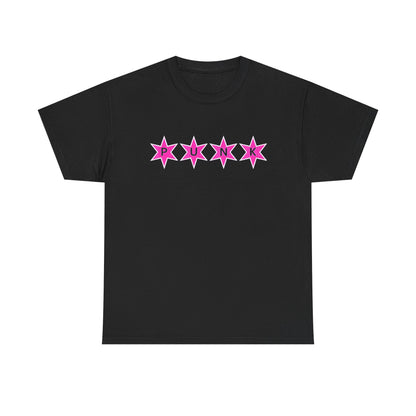 PUNK Star Pink White Outline Graphic | T-shirt
