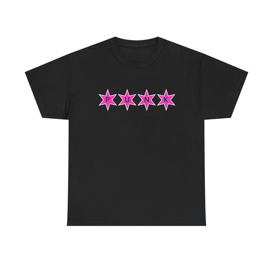 PUNK Star Pink White Outline Graphic | T-shirt
