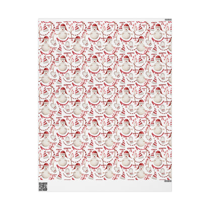 Christmas Robin Wrapping Paper — Holiday Gift Wrap with Candy Cane & Berry Pattern | Holidays