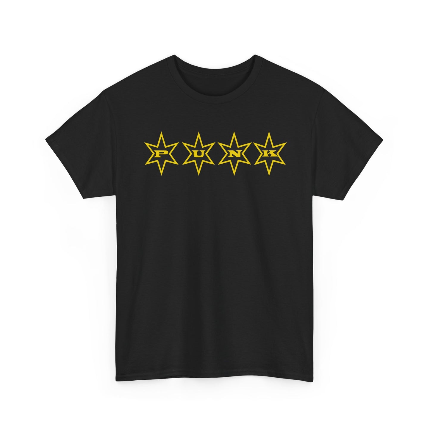 PUNK Star Black Yellow Outline Graphic | T-shirt