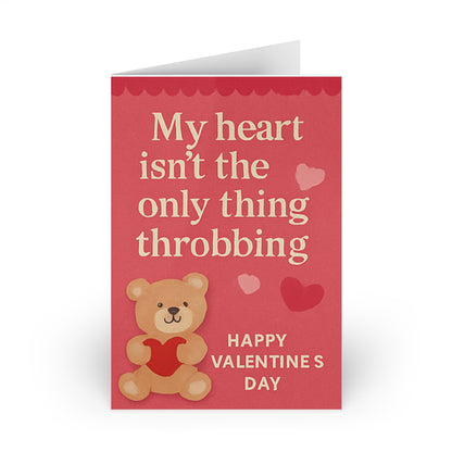 My Heart Isn't The Only Thing Throbbing Happy Valentine's Day Teddy Bear | Greeting Card