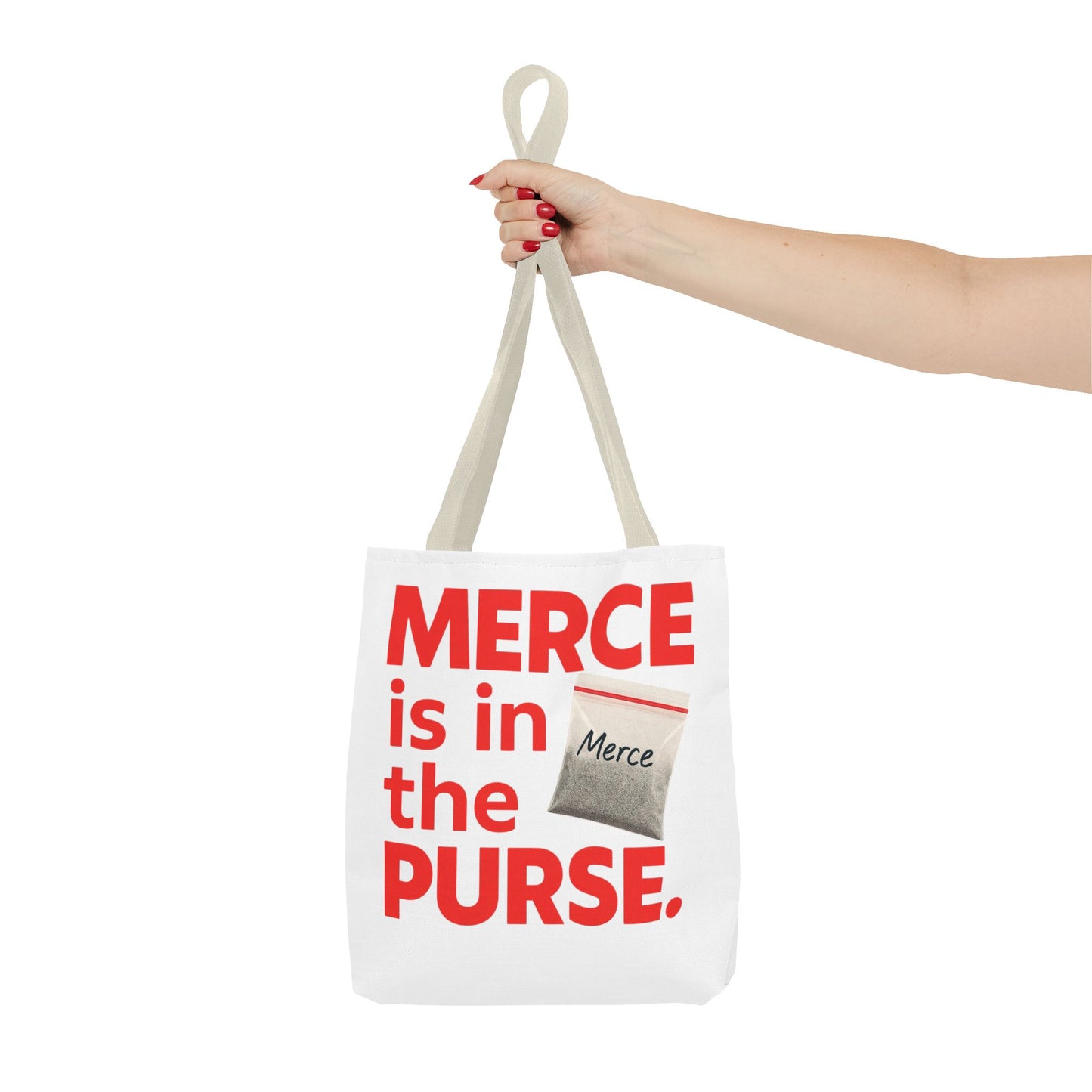 Tote Bag - "Merce is in the Purse" Novelty Grocery Market Tote