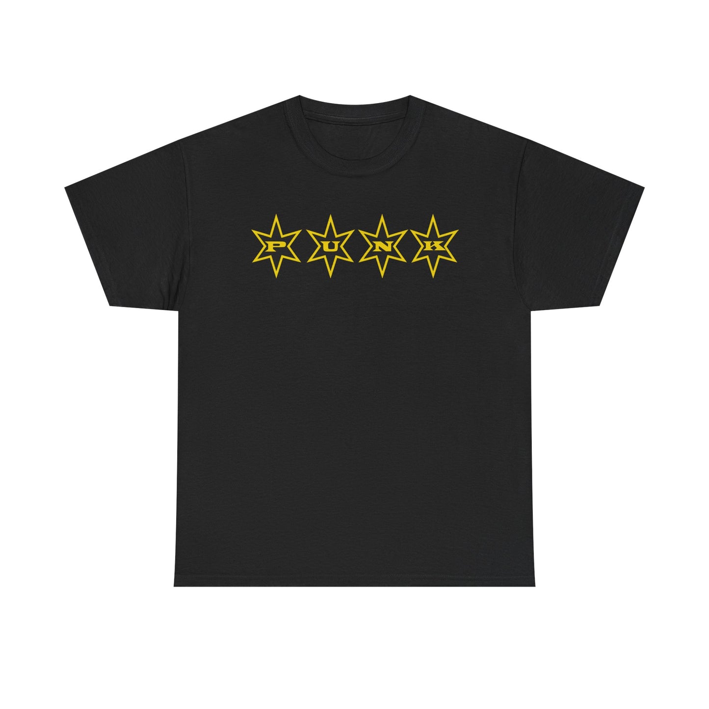 PUNK Star Black Yellow Outline Graphic | T-shirt