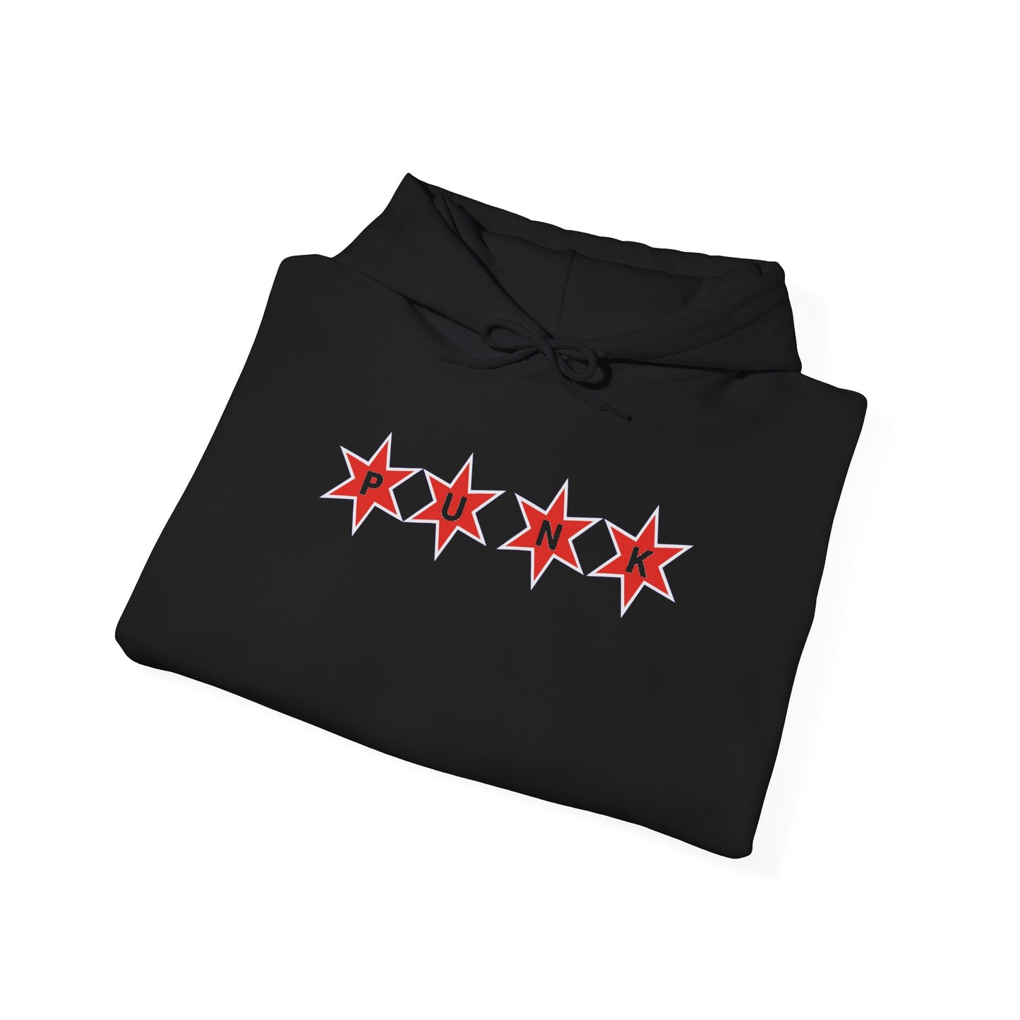 PUNK Star Red White Outline Graphic | Hoodie