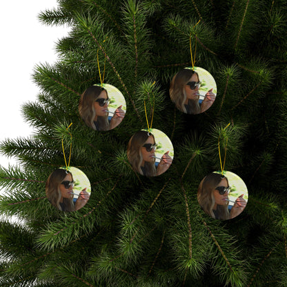 Dorit Smoking - Iconic - Christmas Ornament, 2-Side Print, (1pc, 3pcs, 5pcs, 10pcs) - Honest AF