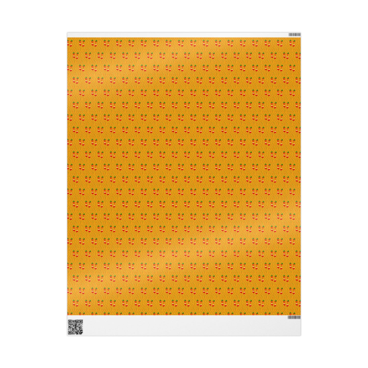 Wrapping Paper - Retro Orange "6 7" Pattern Gift Wrap | Holidays