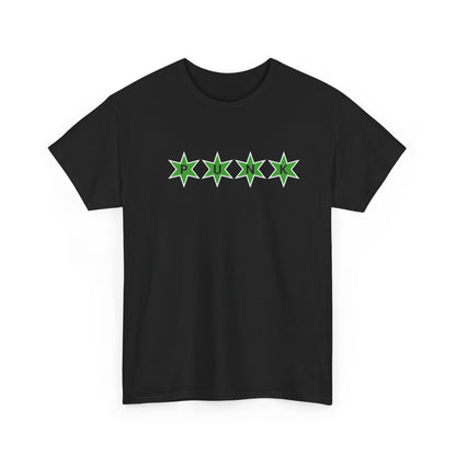 PUNK Star Green White Outline Graphic | T-shirt