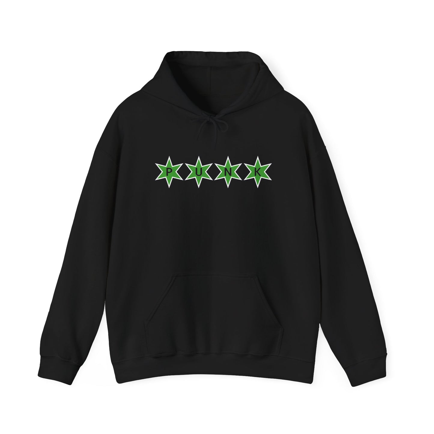 PUNK Star Green White Outline Graphic | Hoodie