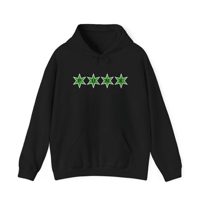 PUNK Star Green White Outline Graphic | Hoodie