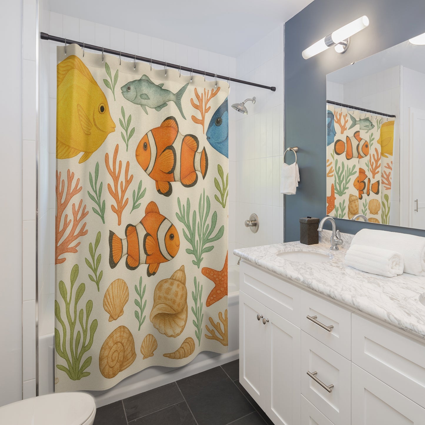 Tropical Fish Shower Curtain — Bathroom Decor | Accessories