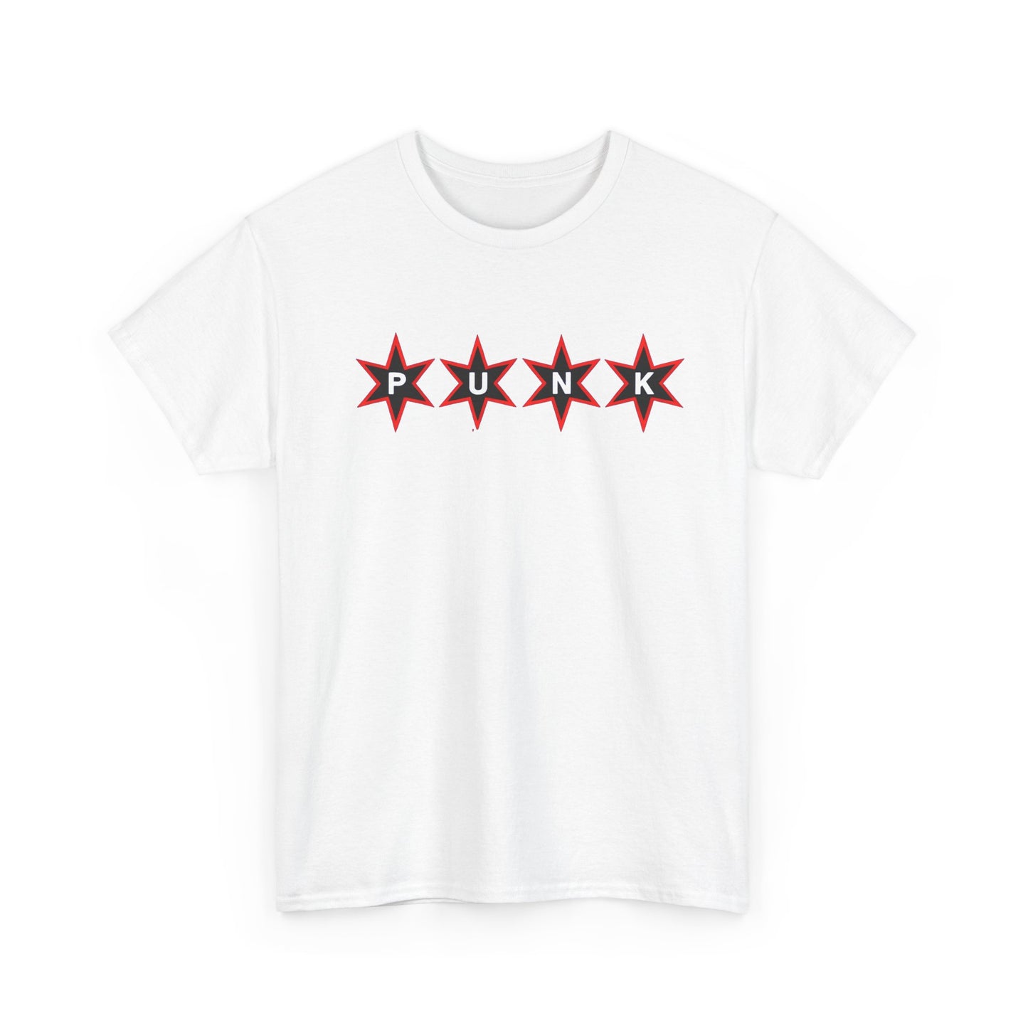 PUNK Star Black Red Outline Graphic | T-shirt