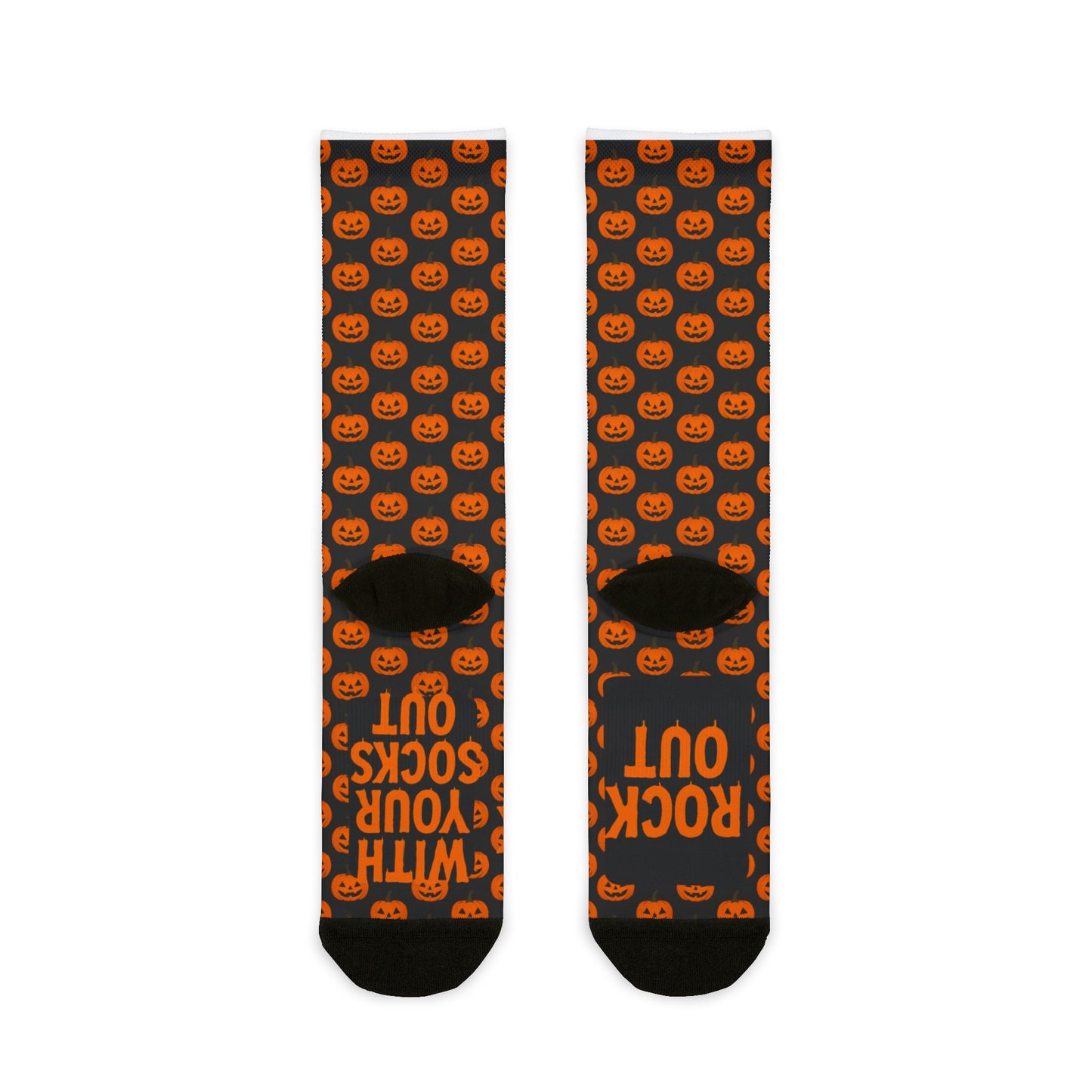 Halloween Pumpkin 'Rock Out With Your Socks Out' Sublimination | Socks