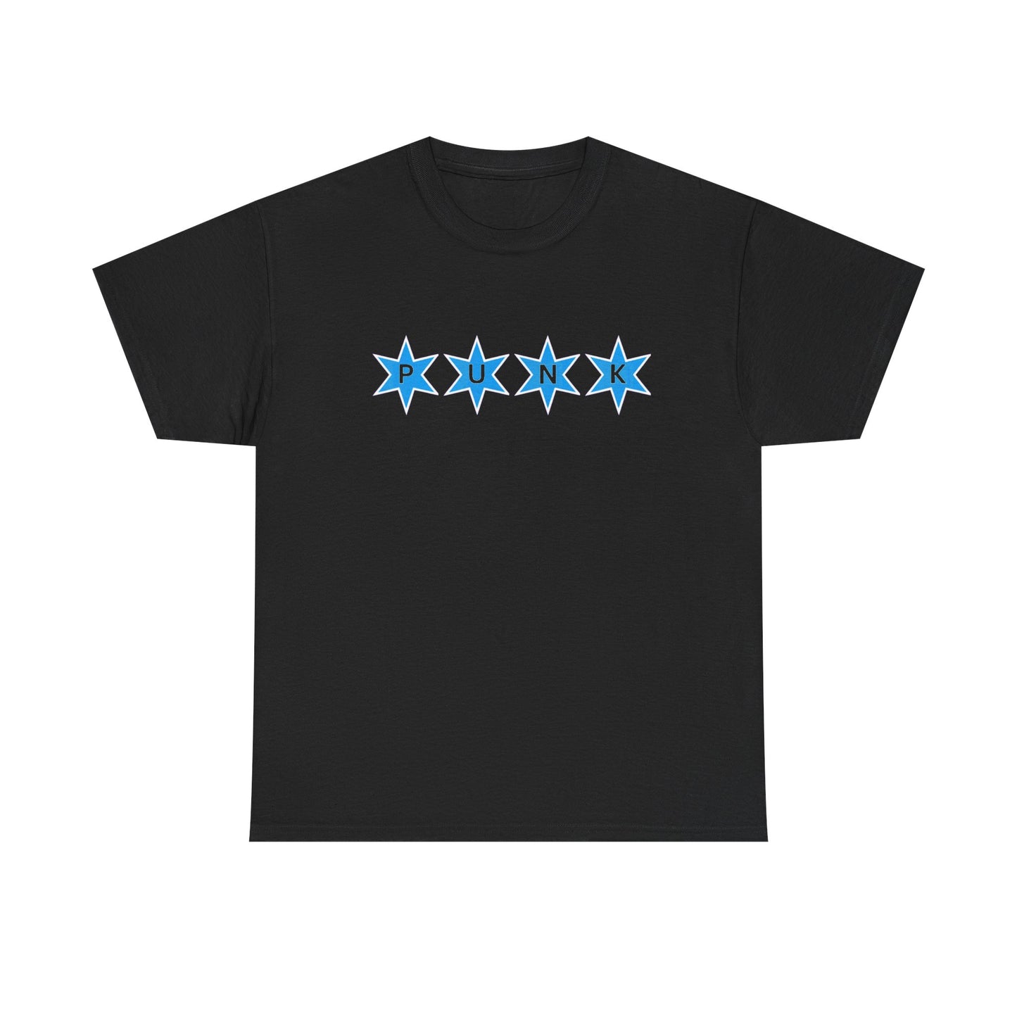 PUNK Star Blue White Outline Graphic | T-shirt
