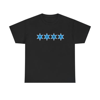 PUNK Star Blue White Outline Graphic | T-shirt