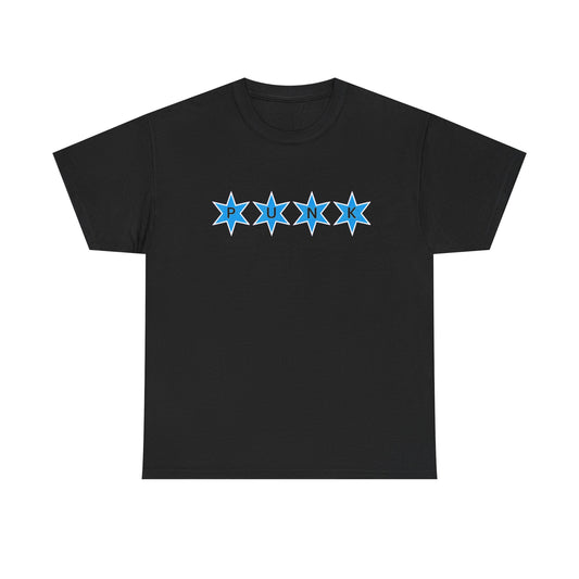 PUNK Star Blue White Outline Graphic | T-shirt