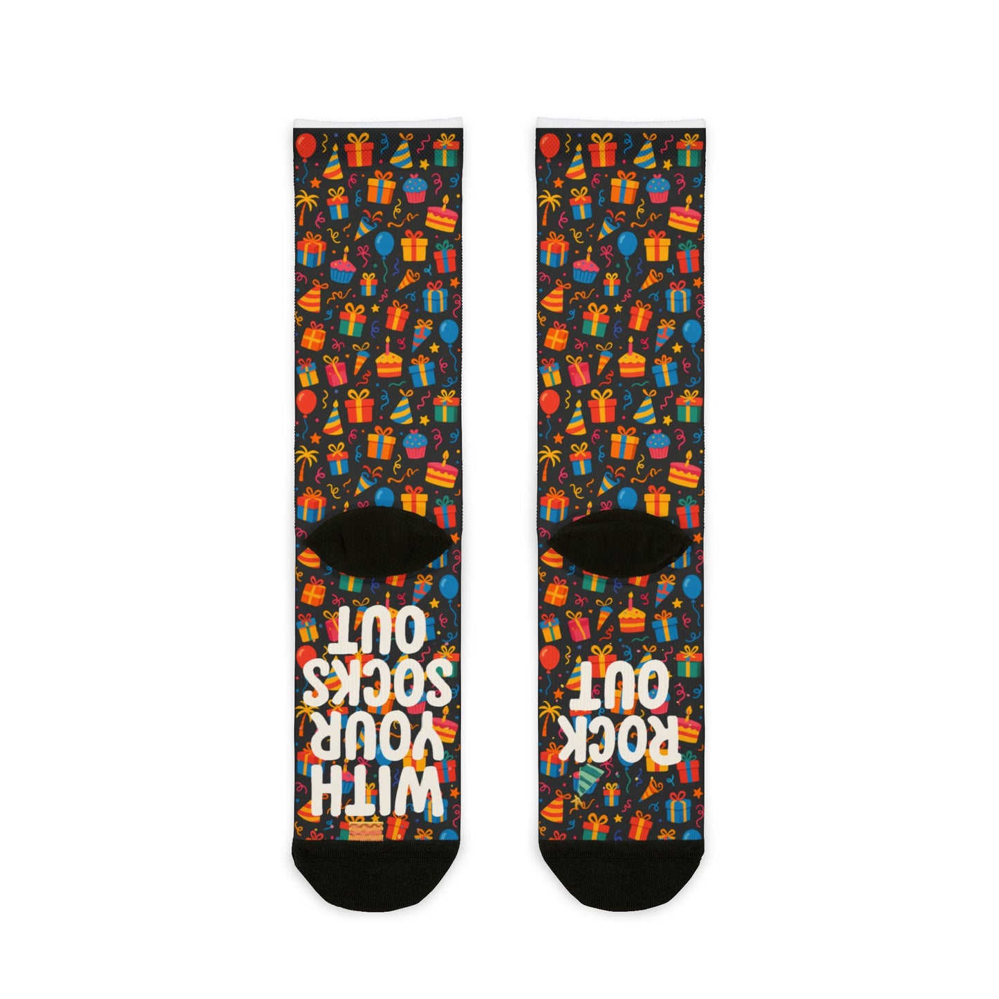 Birthday Pattern 'Rock Your Socks Out' Sublimination | Socks