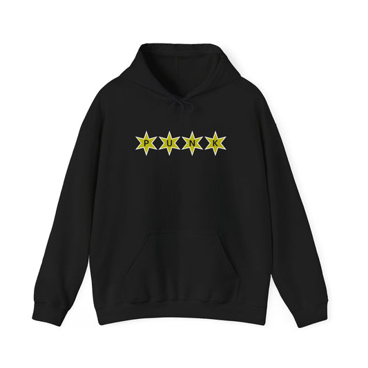 PUNK Star Yellow White Outline Graphic | Hoodie