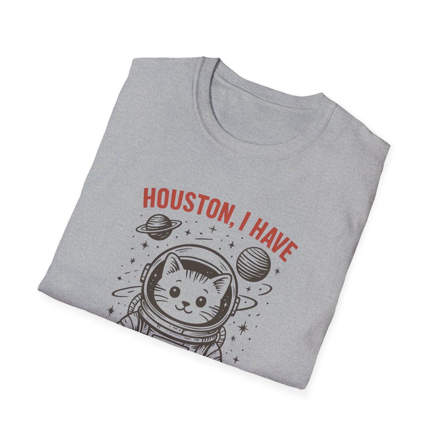 Houston, I Have So Many Problems Cat T-Shirt, Funny Cat Tee, Space Lover Gift, Cute Astronaut Shirt, Unisex Graphic Tee