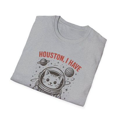 Houston, I Have So Many Problems Cat T-Shirt, Funny Cat Tee, Space Lover Gift, Cute Astronaut Shirt, Unisex Graphic Tee