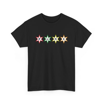 PUNK Star White Multi Color Outline Graphic | T-shirt