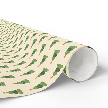 Christmas Tree Pattern Wrapping Paper - Holiday Gift Wrap Roll | Holidays