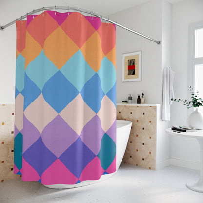 Colorful Argyle Shower Curtain — Vibrant Geometric Bathroom Decor | Accessories