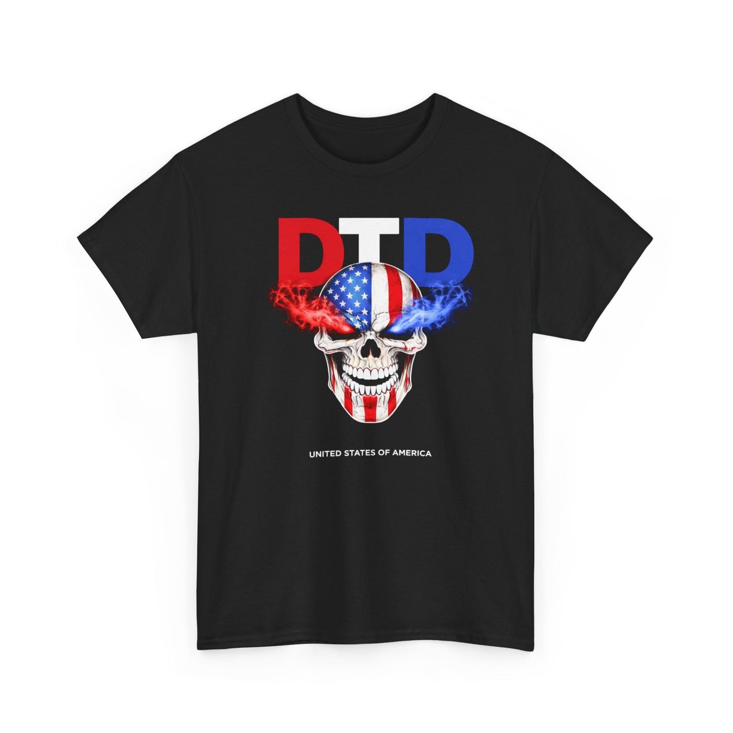 DONT TRUST DEMS SKULL AMERICAN FLAG Graphic Front | T-shirt
