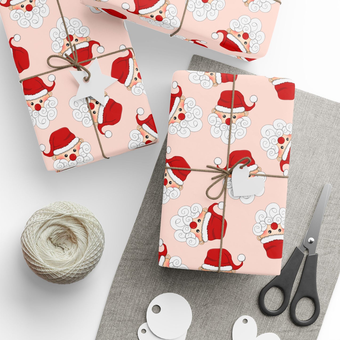 Christmas Santa Faces Wrapping Paper – Festive Holiday Gift Wrap Roll | Holidays