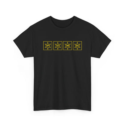 PUNK Star Black Yellow Outline Yellow Block Outline Graphic | T-shirt