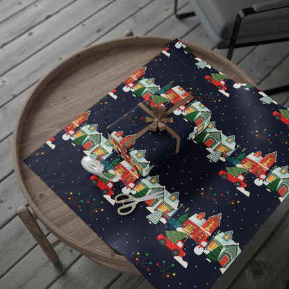 Christmas Village Wrapping Paper — Festive Holiday Gift Wrap | Holidays
