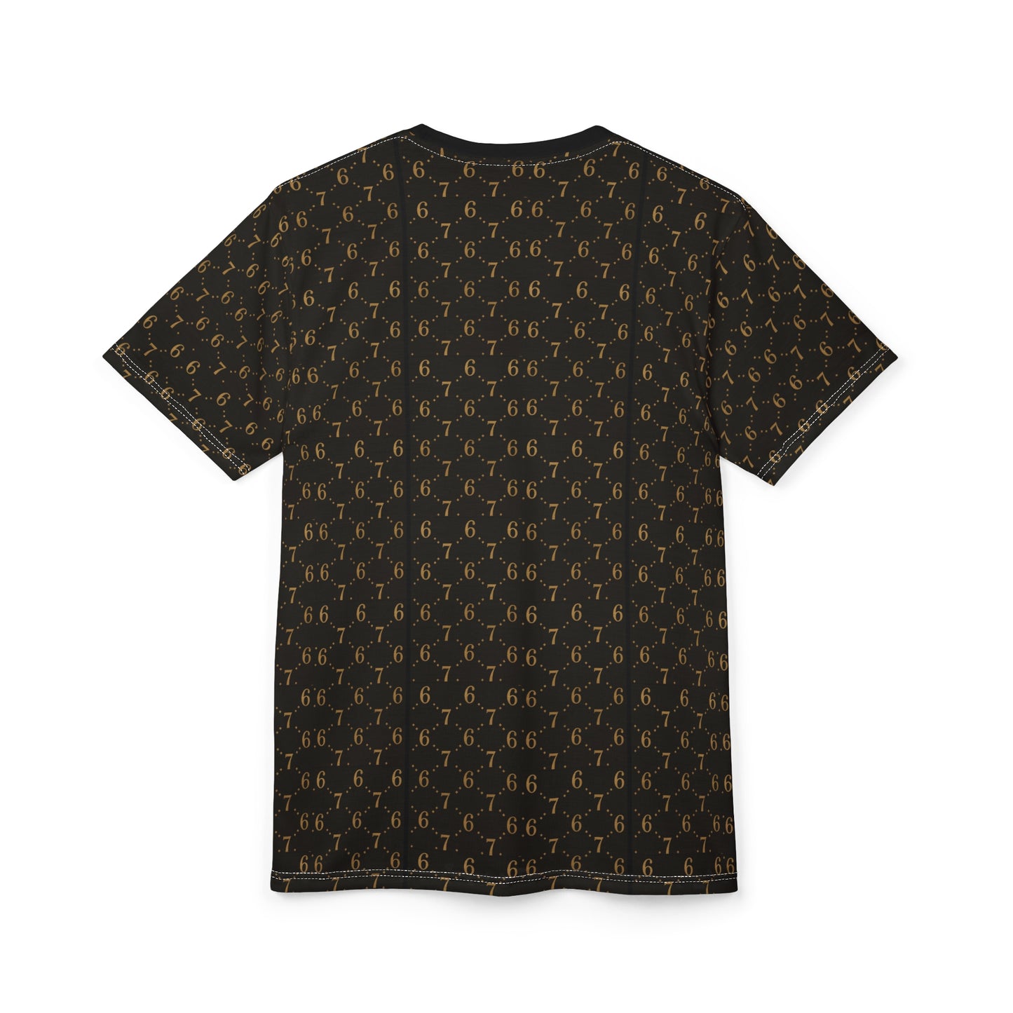 6-7 Gold Monogram Pattern Tee — Luxury All-Over Print T-Shirt