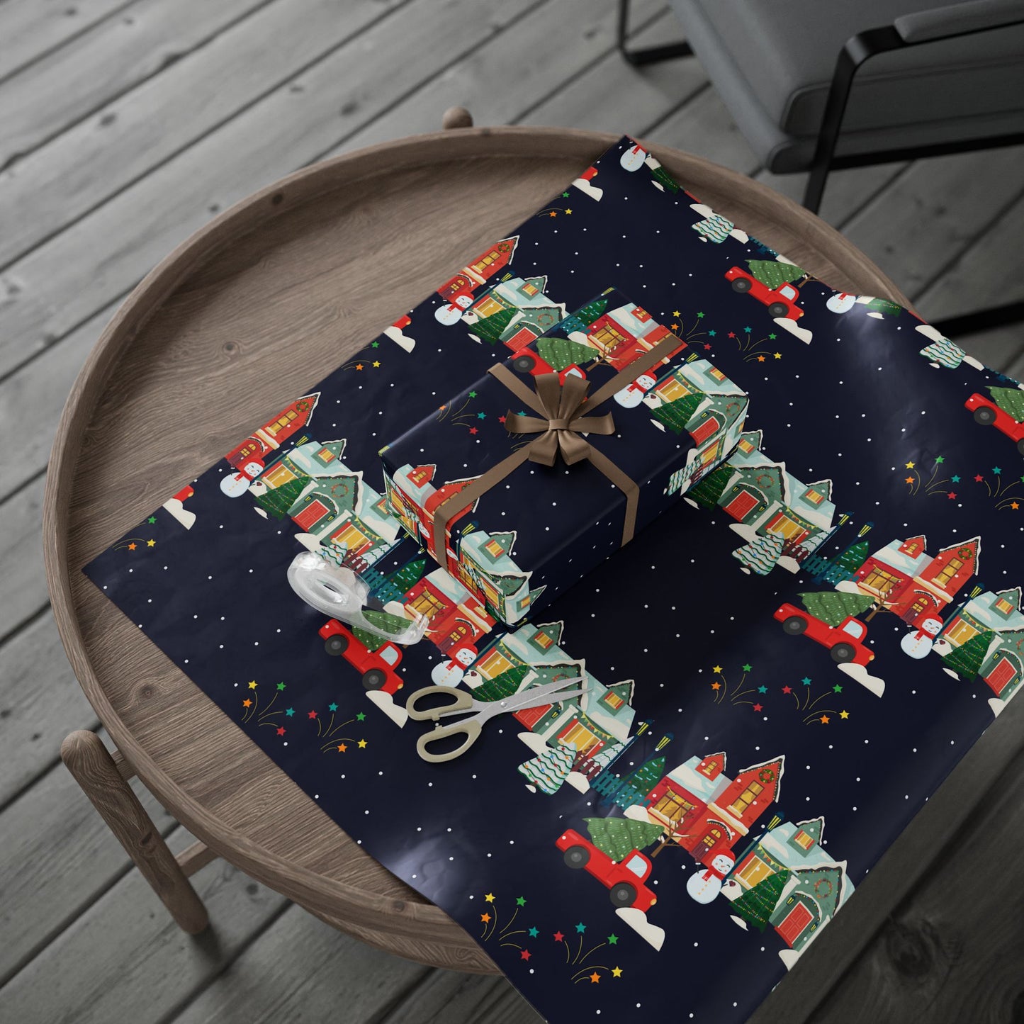 Christmas Village Wrapping Paper — Festive Holiday Gift Wrap | Holidays