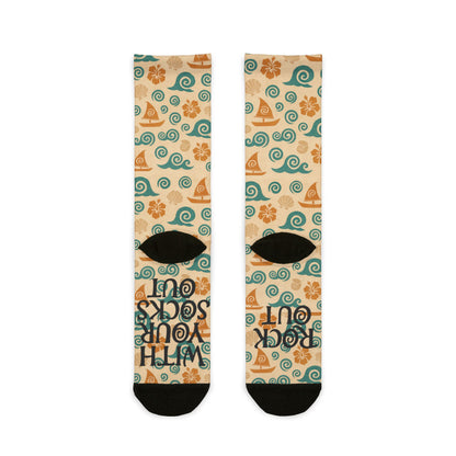 Moana Inspired Sailboat Pattern 'Rock Out With Your Socks Out' Sublimination | Socks