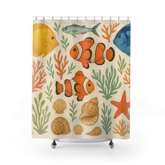 Tropical Fish Shower Curtain — Bathroom Decor | Accessories