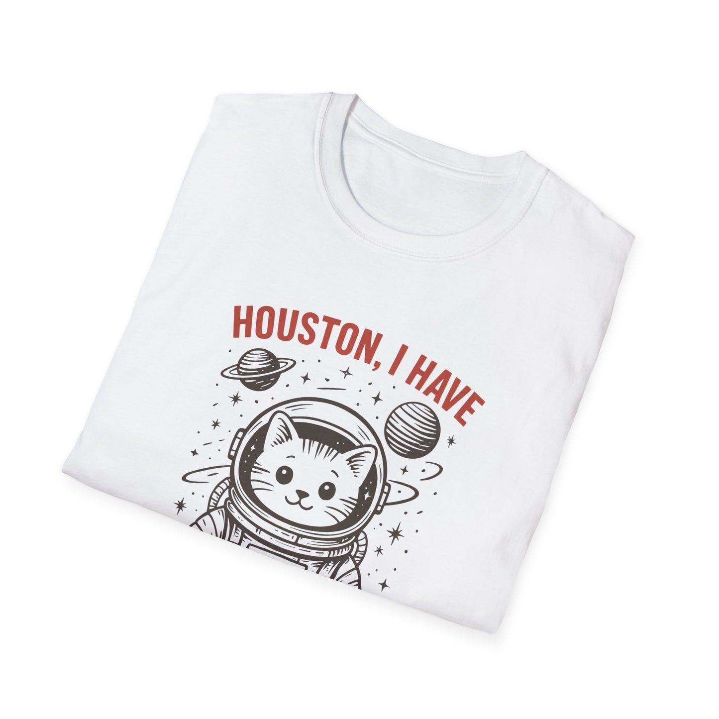 Houston, I Have So Many Problems Cat T-Shirt, Funny Cat Tee, Space Lover Gift, Cute Astronaut Shirt, Unisex Graphic Tee