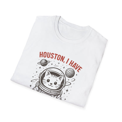 Houston, I Have So Many Problems Cat T-Shirt, Funny Cat Tee, Space Lover Gift, Cute Astronaut Shirt, Unisex Graphic Tee